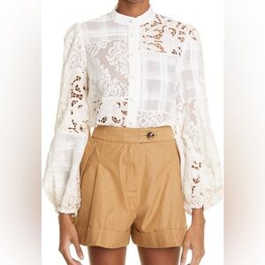 ZIMMERMANN Andie Patchwork Cotton Blend Blouse